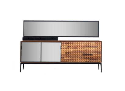 Sideboard Sideboard with Mirror Chest of drawers Wardrobe Wood Brown Dining room